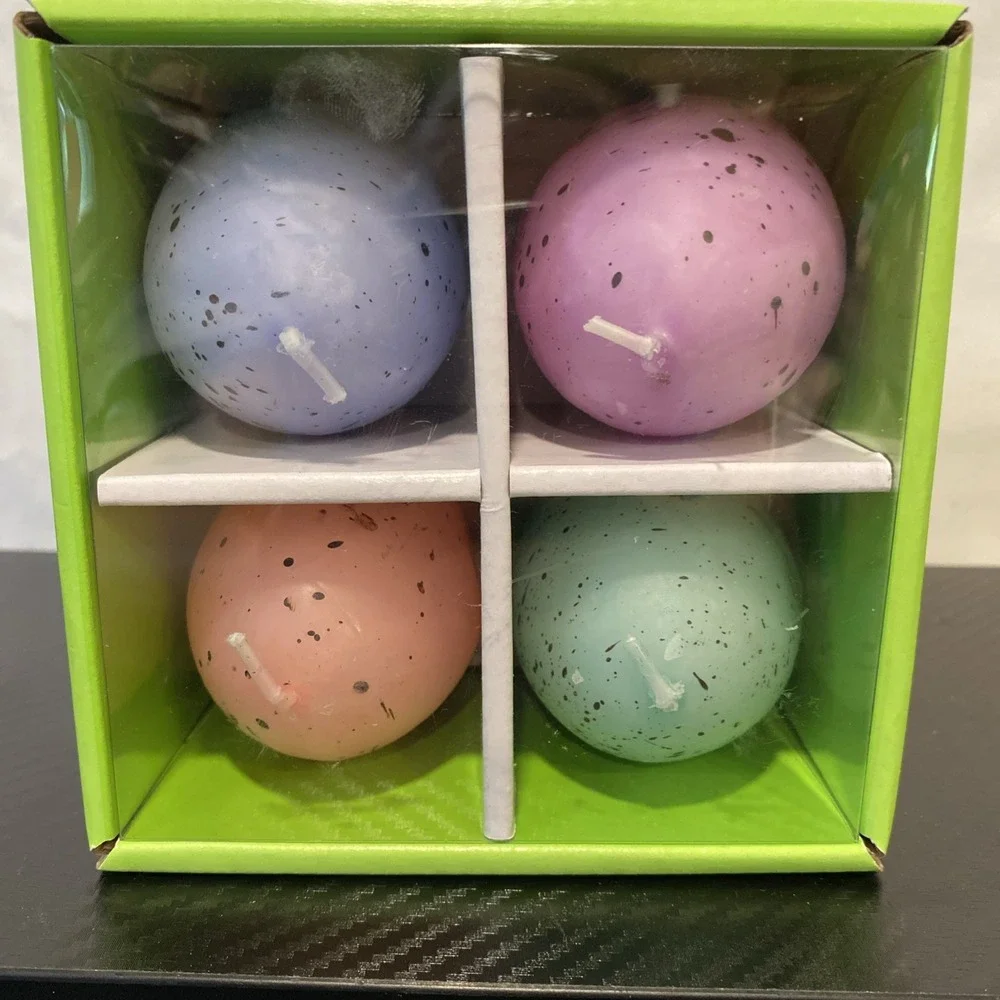 Happy Go Fluffy 2.6 in Easter‎ Egg Candles 4 Pack!